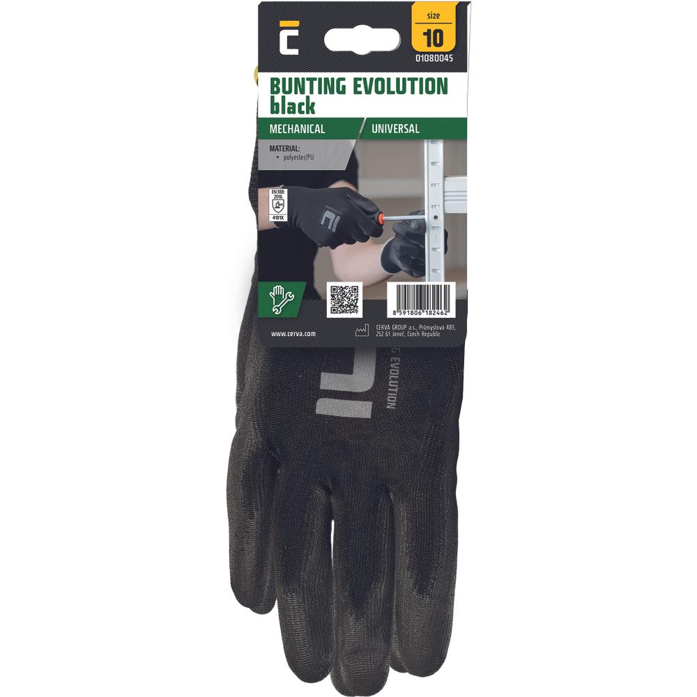 BUNTING EVO BLACK rukavice blister 9