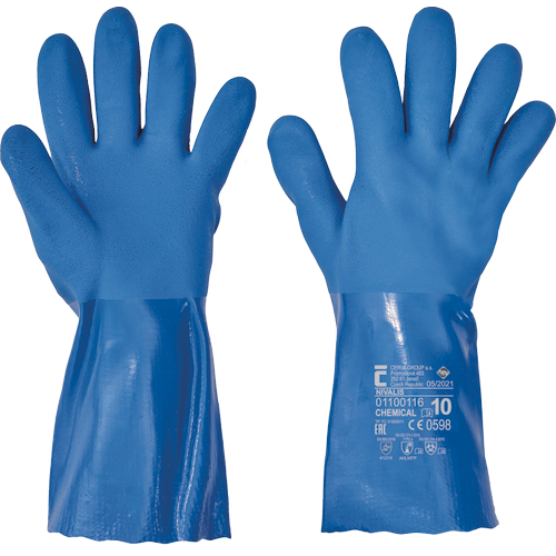 NIVALIS FH rukavice PVC - modré - 10