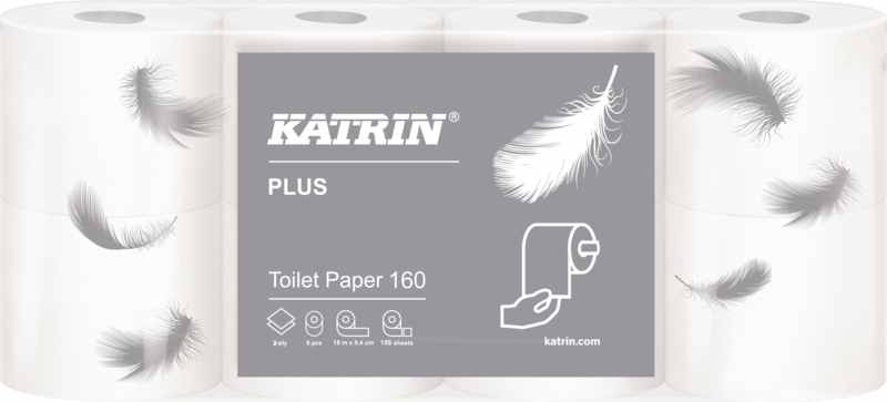 Toaletný papier KATRIN PLUS TOILET 2 vrstvový, biely, balenie 1x8 roliek