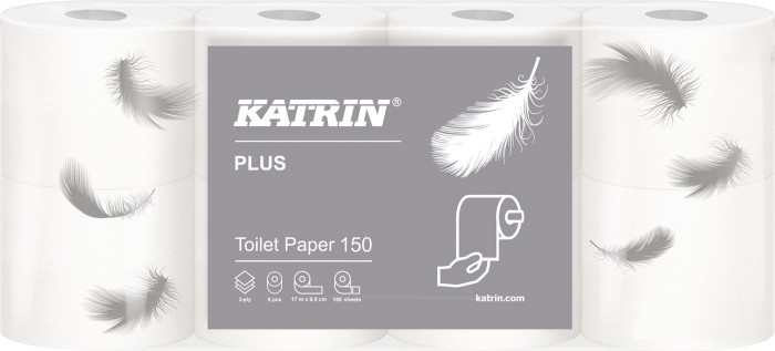 Toaletný papier KATRIN PLUS TOILET 3 vrstvový, biely, balenie 1x8 roliek