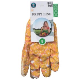 FUNKY FRUIT rukavice bavlnené s PVC bodmi,  oranžové - 8