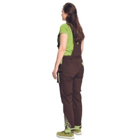 YOWIE nohavice s náprsenkoudámske hnedá/zelená 40