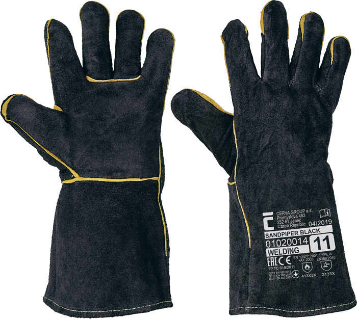 SANDPIPER BLACK rukavice celokožené - 11