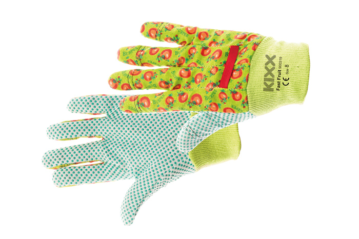 FAST FRUIT rukavice bavlnené s PVC bodmi, zelená - 8