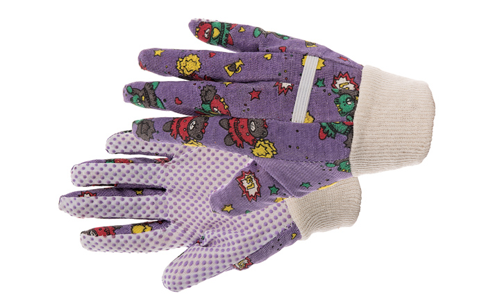 SWEET rukavice s PVC terčíkmi, fialové - 6