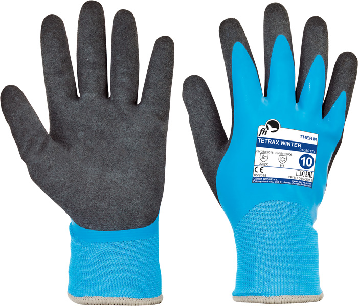 TETRAX WINTER rukavice modrá/čierna 10