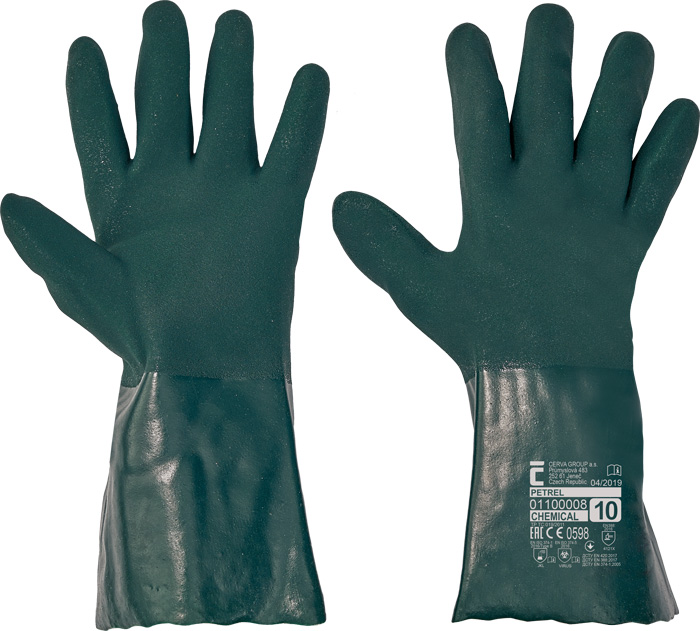 PETREL rukavice PVC - zelené - 10